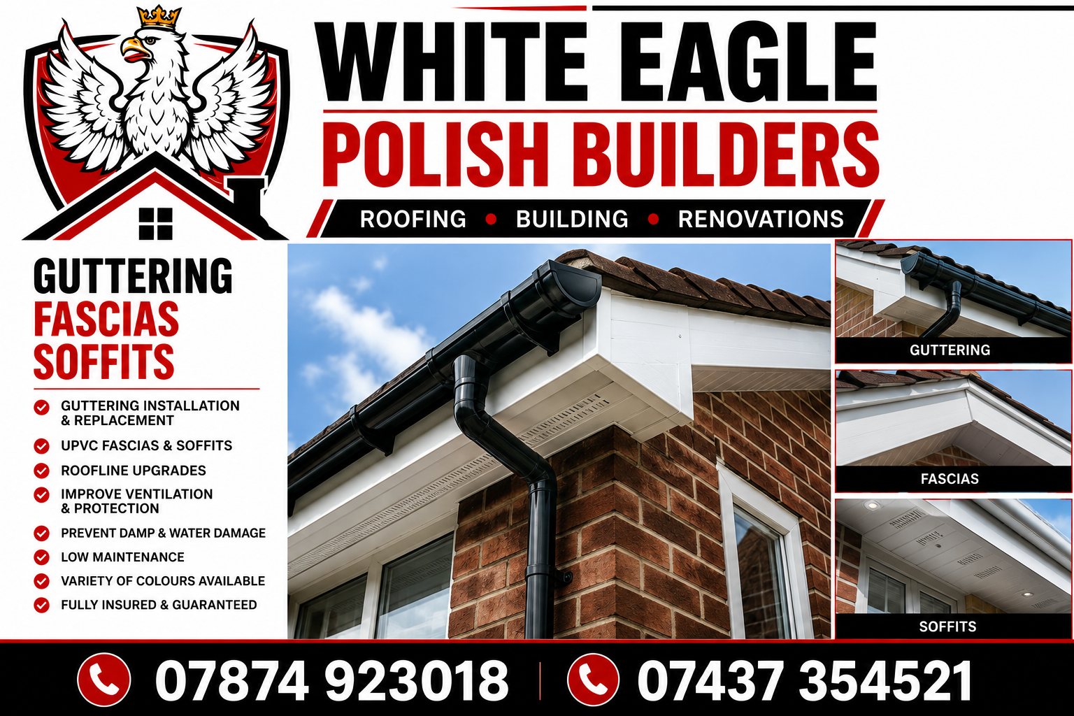 Guttering, Fascias & Soffits — White Eagle Polish Builders